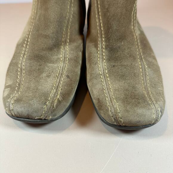 La Canadienne Braydon Tan Suede Boots Booties Wedge Flat Slouch 9 9M - Picture 5 of 10